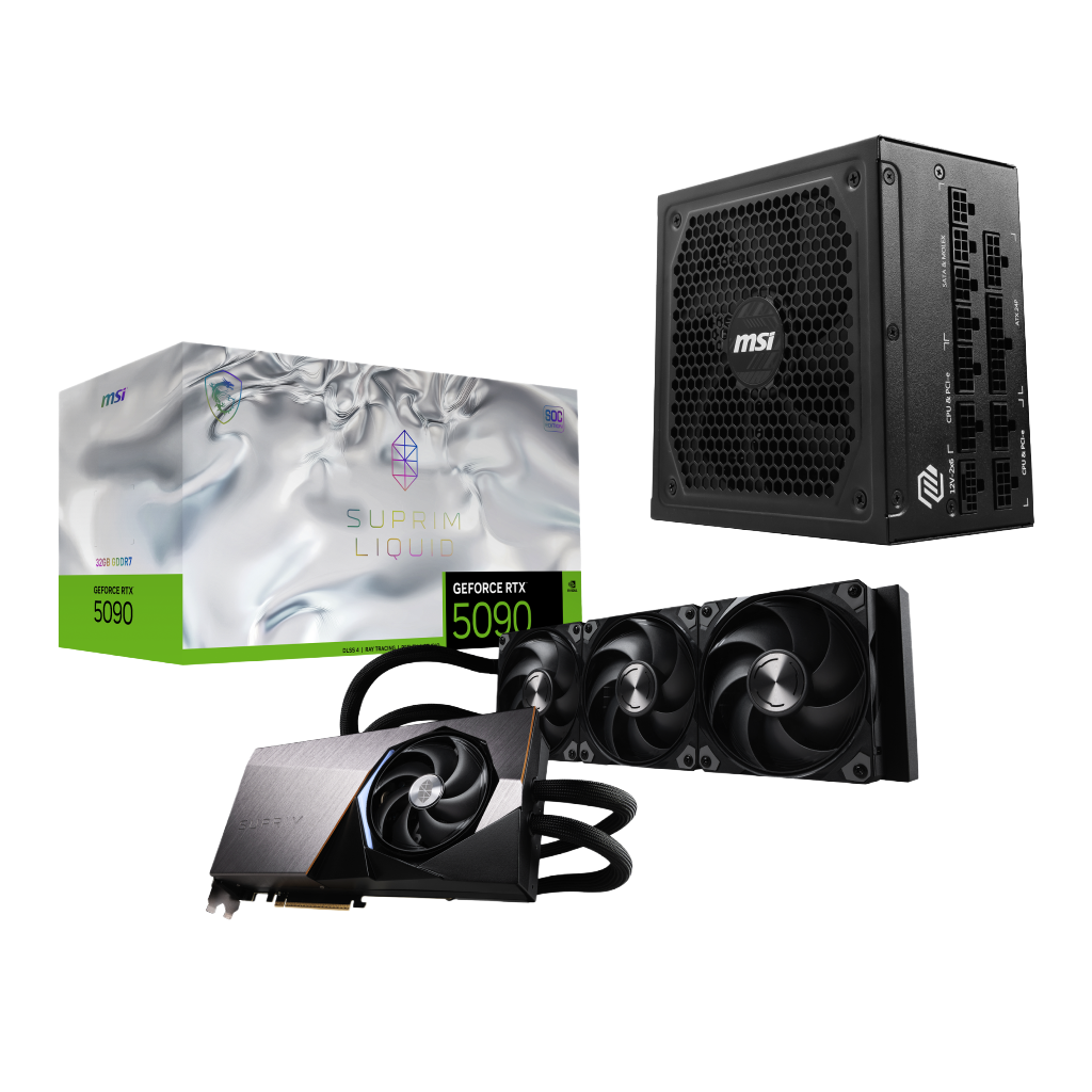 MSI Geforce RTX 5090 32G SUPRIM LIQUID SOC | MAG A1250GL PCIE5